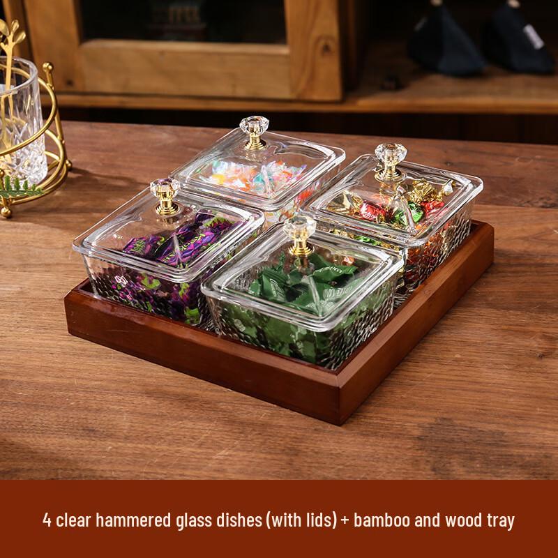 Transparent Glass Fruit and Snack Plate Set 1 Set