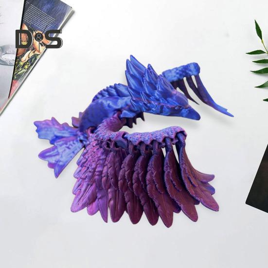 3D Printed Phoenix Figurine Movable Joints Colorful Bird Figure Articulated Animal Model Fidget Toy Home Office Desktop Decoration Ornament