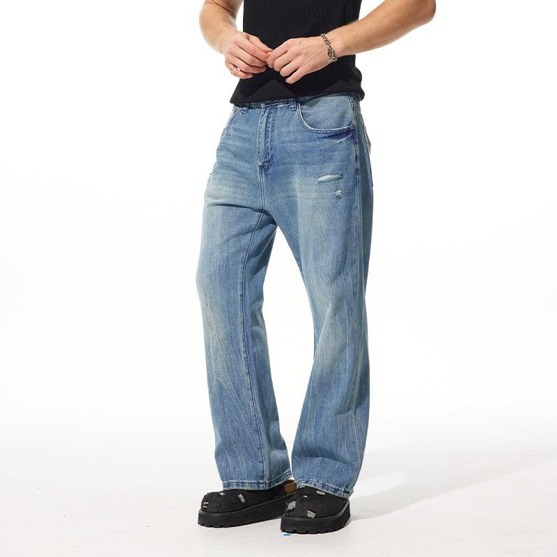 Fable Men's Blue New Spring And Summer Style Loose Straight Micro-Flare Jeans For Cm