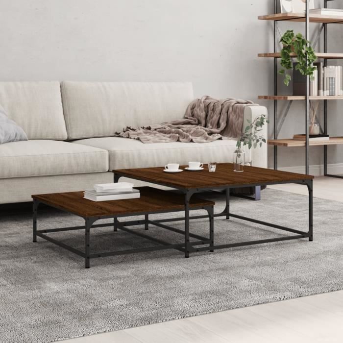 VidaXL Tables basses gigognes 2 pcs chêne marron bois d'ingénierie 832822