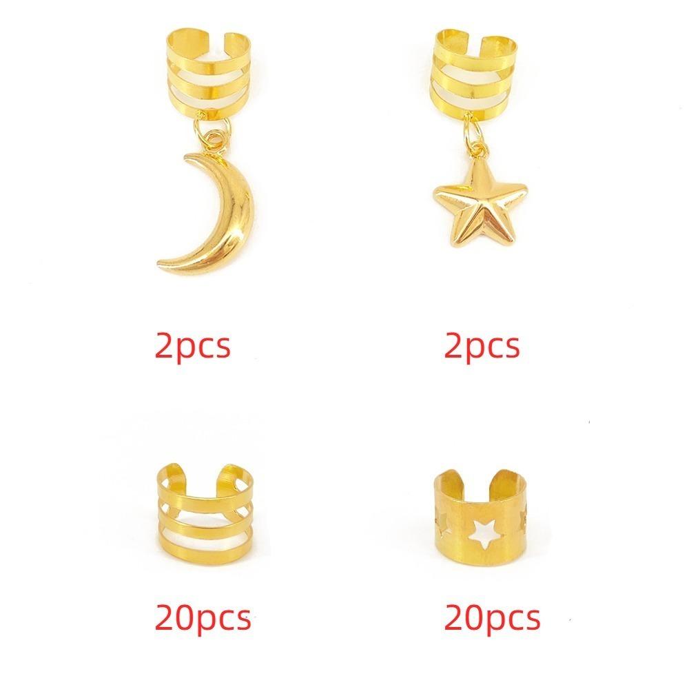 

44 шт. Звезды Луна Полые Кольца для Волос Плетение Дреды Дреды Бусины Мульти Стиль DIY Трубки для Декора Плетения Волос