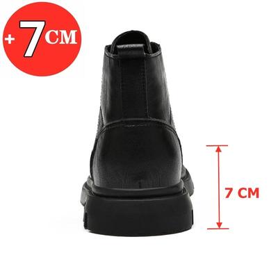 7CM Boy Artıran Erkek Platform Botları Görünmez Topuk Erkek Botları Erkek Deri Bot Erkek Asansörlü Ayakkabı Kaldıraç Erkek Bilekte Bot