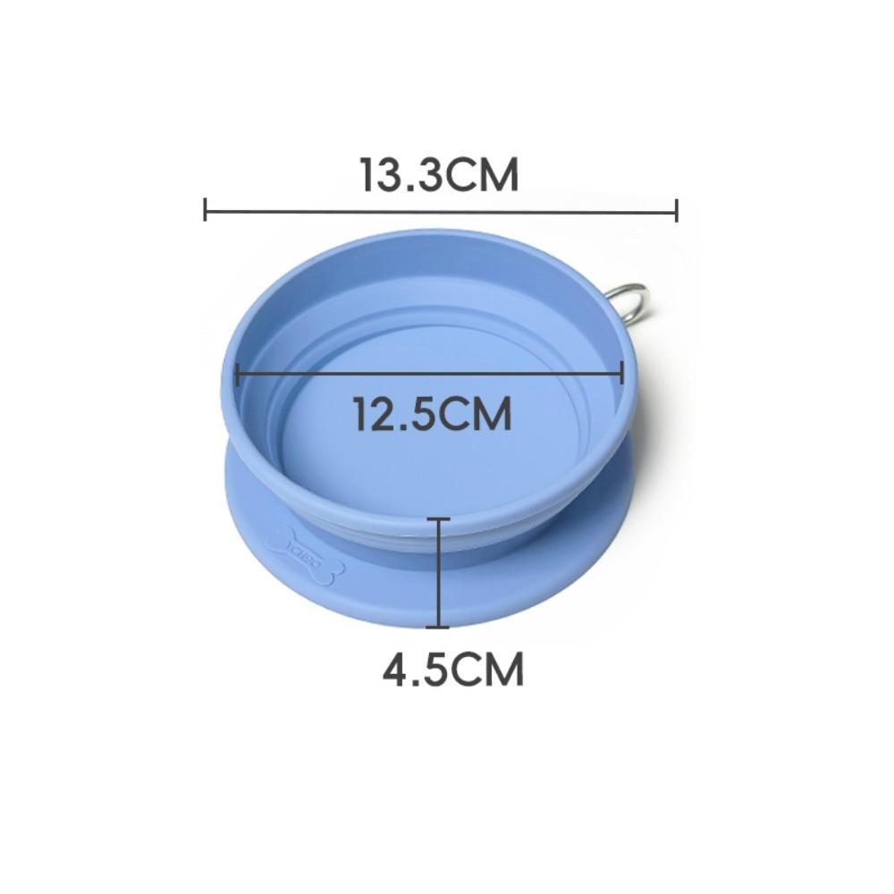 250ML Silicone Dog Bowl Portable Food and Water Dish  for Walking Parking Traveling синий