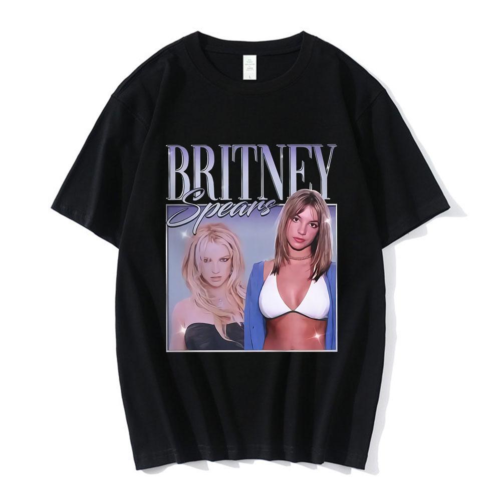 90s Singer Britney Spears Beautiful Photo Graphic Print Tshirt Fashion Hip Hop Oversized T Shirt Harajuku Short Sleeve T Shirts