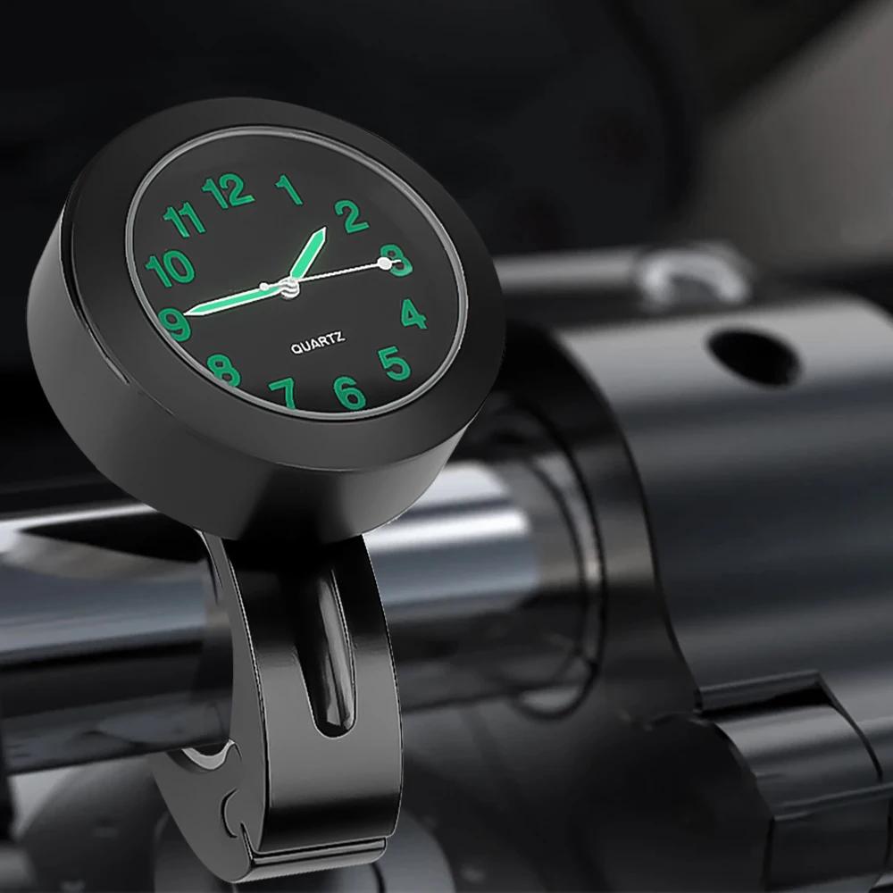 Orologio per Manubrio Moto Supporto per Orologio Moto in Alluminio Visione Notturna Impermeabile Antiurto Fibbia Orologio Luminoso per Scooter Bicicletta Moto