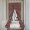 Center Opening Magnetic Thermal Insulated Door Curtain for 32x80 Inch Doors, Modern Rectangular Shape, Fits 81x203cm Doorway