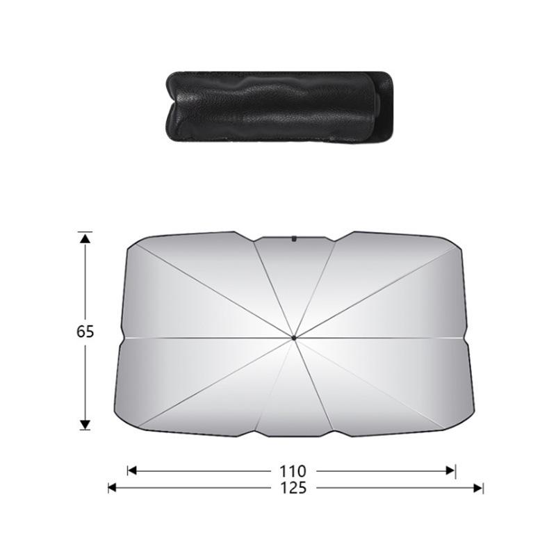 Titanium Silver Folding Car Sunshade - UV and Heat Protection for Windshield