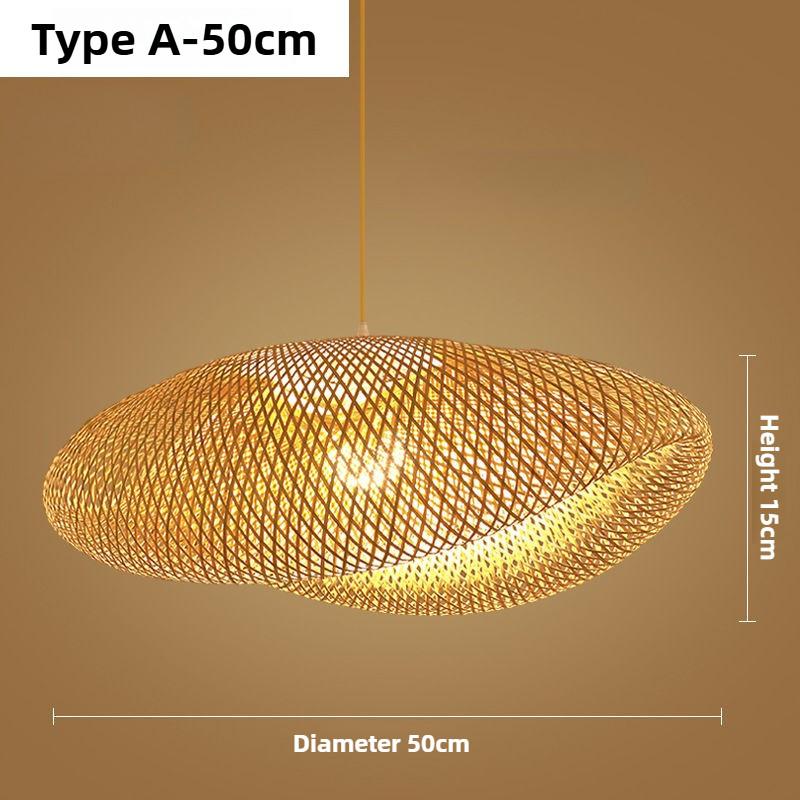 Bamboo Lantern Pendant Lamp Japanese Style Retro Hanging Chandelier Restaurant/Teahouse Bar Ceiling Lighting Fixture