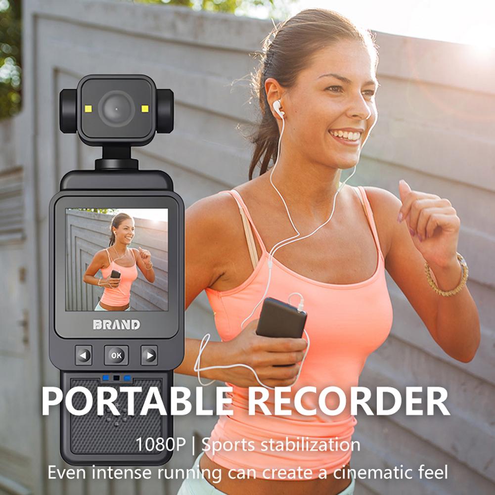 1080P Handheld Sports Pocket Camera HD Display 180° Rotatable WiFi Wireless Video Recorder for Motorcycle and Vlogging