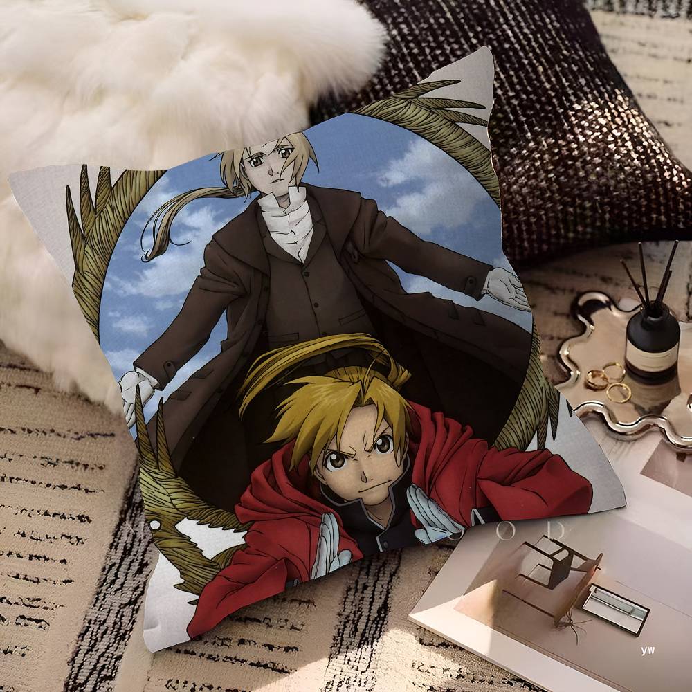 Anime Fullmetal Alchemist Cushion Cover Pillowcase Upholstery Sofa Throw Pillow Home Decor Pillowcas