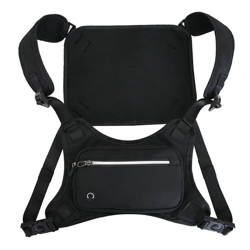 Vest Bag Waterproof Outdoor Functional Vest Tactical Tooling Chest Bag Hip-Hop Handsome Waistcoat Outerwear Portable Chest Bag чёрный