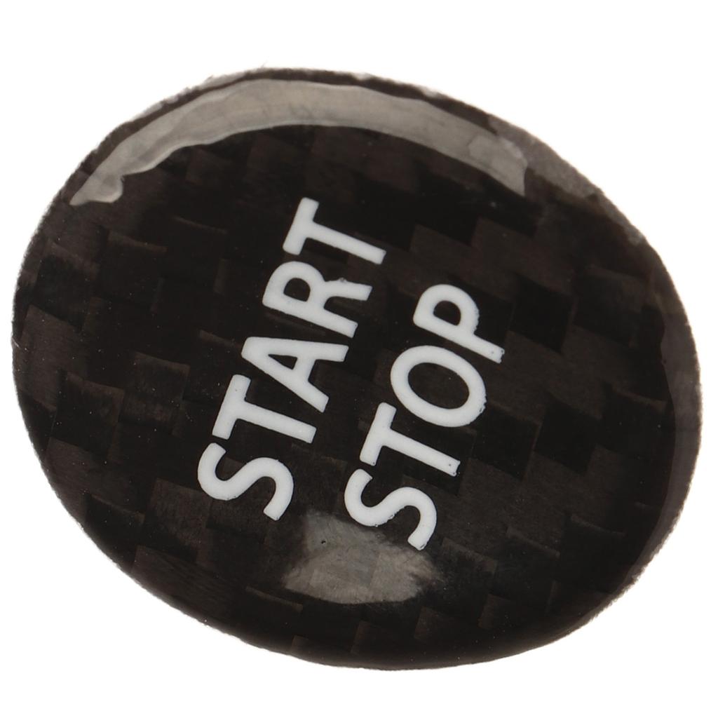 Push Start Button Cover Carbon Fiber Ignition Switch Button Cover Trim Replacement for GTR R35 2008‑2016 Black