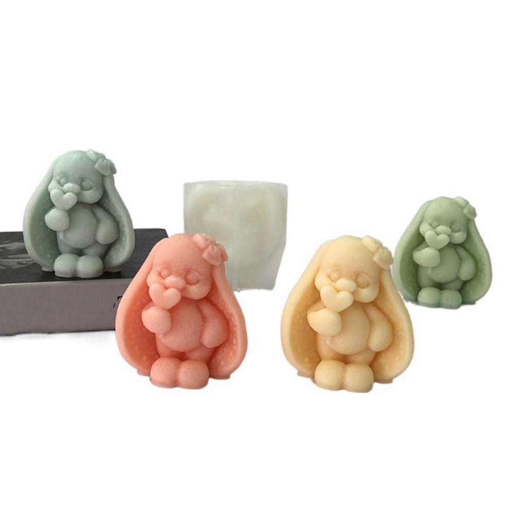 3D králičí silikonová forma Měkká králičí forma na svíčky Forma na čokoládu na pudink Želé forma na mýdlo na svíčky