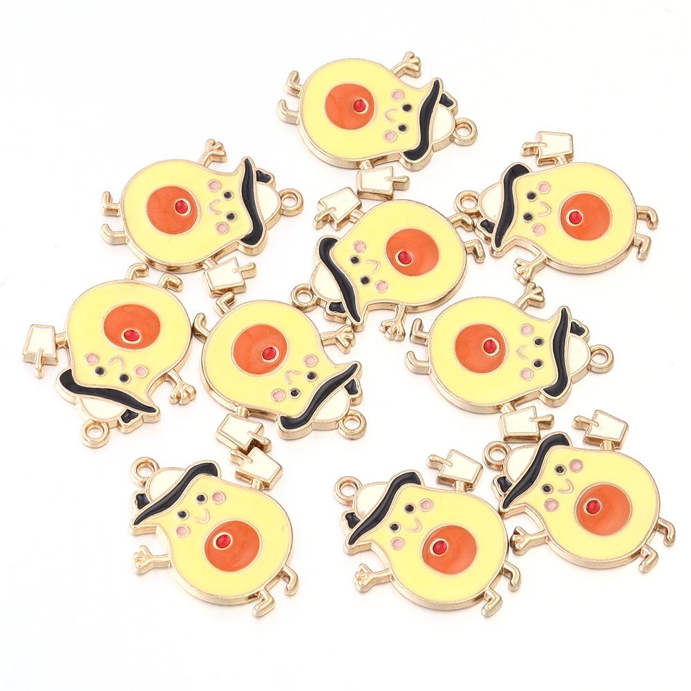 10Pcs/lot Fruit Series Alloy Charms Pendant Avocado Strawberry Shape Fashion Pendant DIY Earrings Necklaces Jewelry Accessories