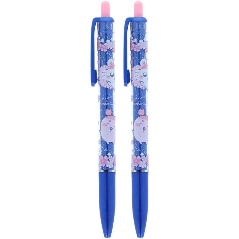 Sun-Star Stationery Chiikawa Ballpoint Pen, Yozakura, Glitter Clear Barrel, Oil-Based Black, 0.5mm