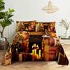 Santa Claus Three Piece Bedding Reindeer Christmas Decoration Quilt Cover