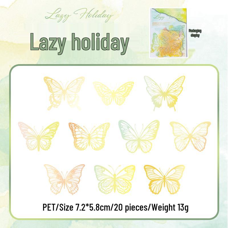 

Yuxian Butterfly Island 3D Laser Seashell Stickers Pack for DIY Journals