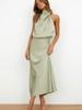 Luxury Satin Sleeveless Dress for Women - Elegant Evening Gown for  Spring/Summer Collection