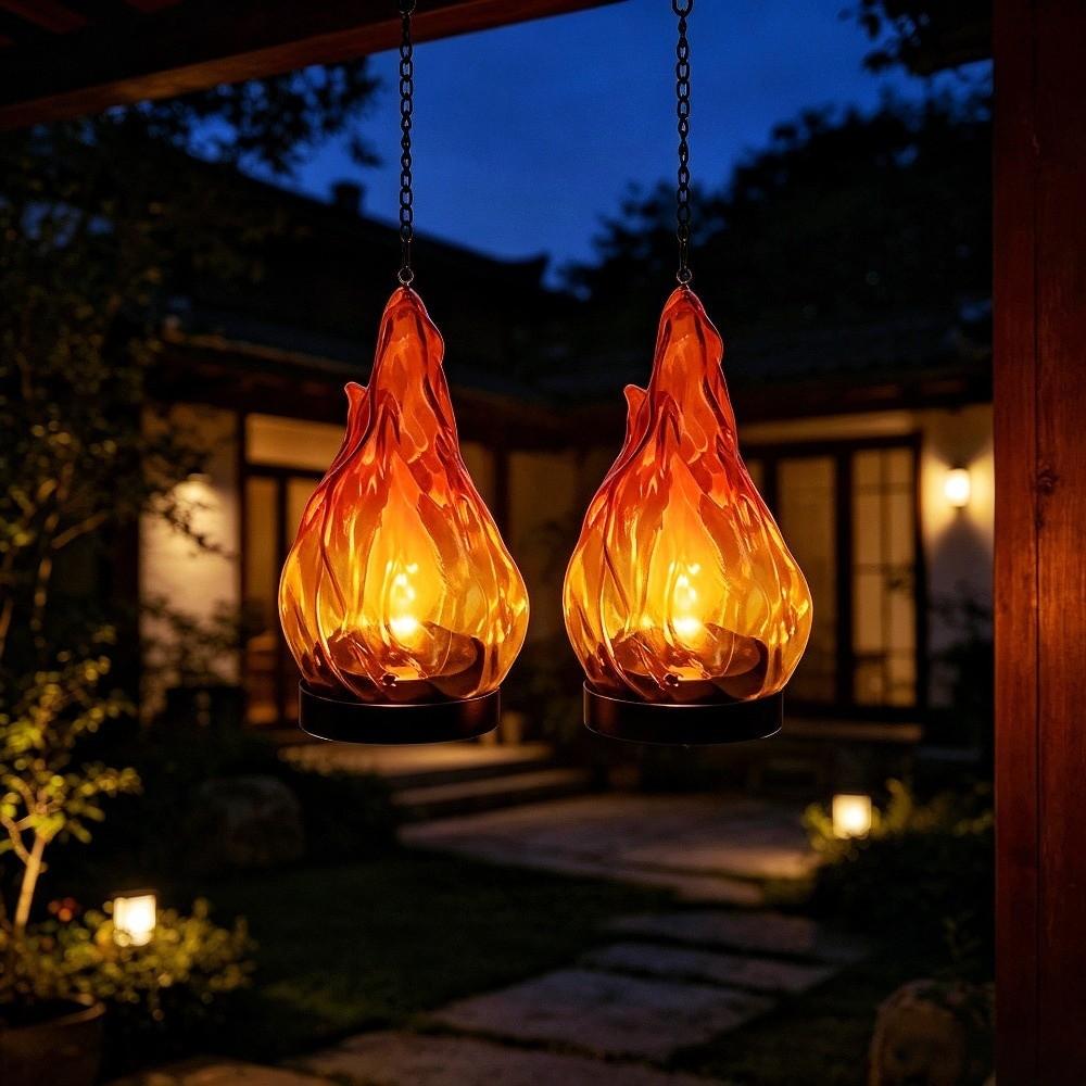 Atmosphere Decor Solar Lantern Waterproof Outdoor Lights Portable Hanging Garden Lantern  Garden