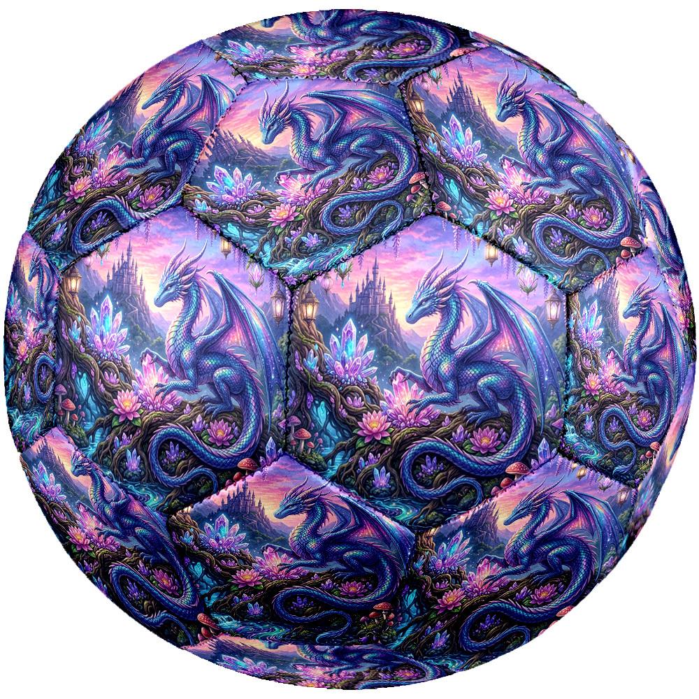 1pc Fantasy Dragon Garden Theme Soccer Ball Football, Size 5, Lightweight PVC, Durable Outdoor Training Soccer Ball, Gift m61453