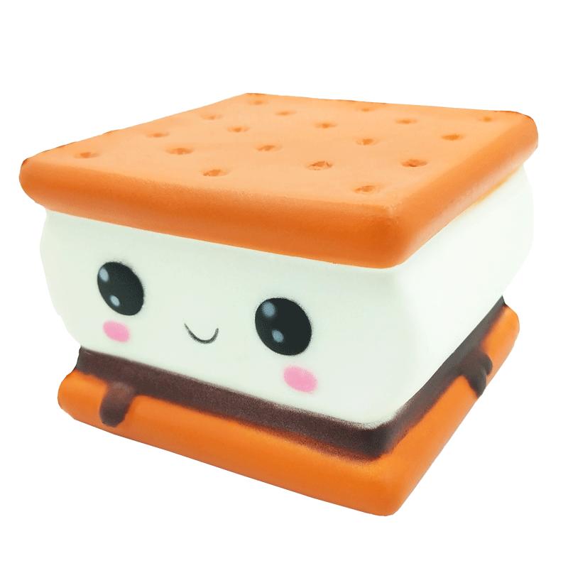 Squishy Chocolate Biscuit Cheese Bread Series PU Squishies Slow Rising Cream Scented Fidget Anti-Stress Kids Toys Gift