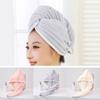 Microfiber Women Hair Drying Hat with Button Hair Drying Wrap Soft Quick-dry Hair Towel Cap