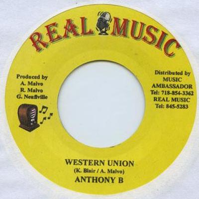 7-tums skiva ANTHONY B - Western Union Real Music 2003 US Reggae, Ska & Dub