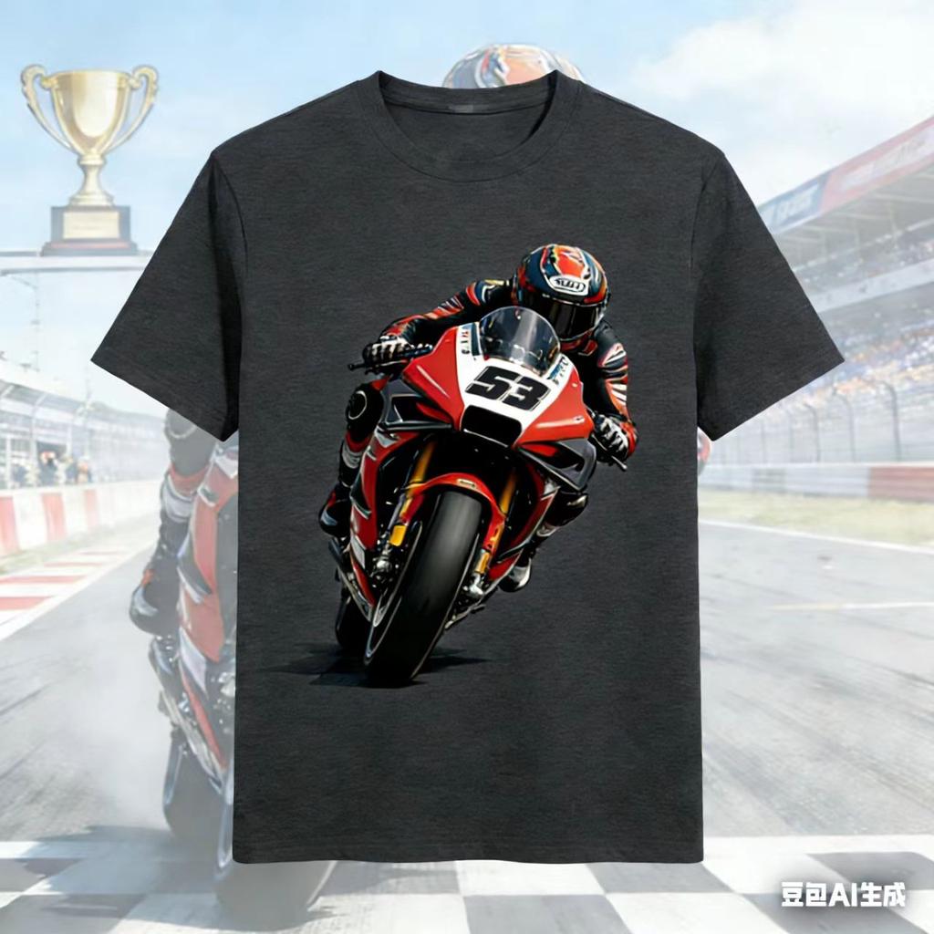 2026 new Unisexs MotoGP Racing Wheelie Graphic TShirt Motorcycle Biker Streetwear Tee