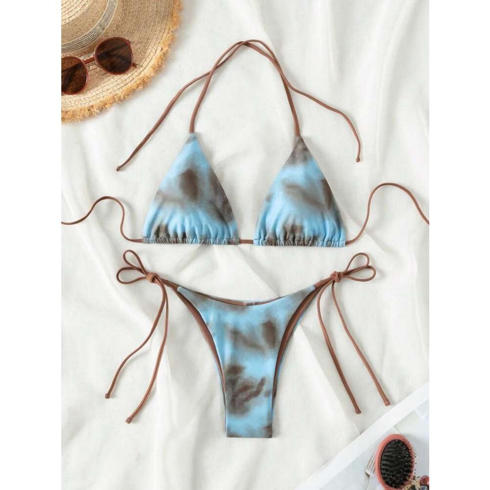 European and American Split Swimwear Sexy Strap-up Three-point Bikini Fashion Vacation Swimsuit