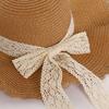 Lace bow lace straw hat fresh sunscreen sun hat women's outdoor travel show face small sun hat