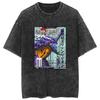 Neon Genesis Evangelion Rei Ayanami Plugsuit Vintage Gewaschenes T-Shirt Sommer Streetwear Grafik-T-Shirt für Männer Frauen