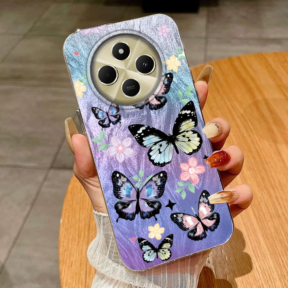 Gradient Colorful Butterfly For Xiaomi Redmi A5 A3 A3X A4 13C 14C Poco X7 Pro C71 C61 Phone Cases Clear Cover Soft Phone Case Funda Back Shell Bumper