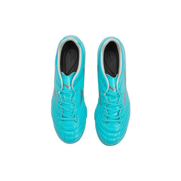 Mizuno Monarcida Neo 2 Round Toe Lace-Up TF (Rubber Studs) Slip-Resistant Durable Lightweight Soccer Shoes Men Sneaker Light-Blue P1GD232525