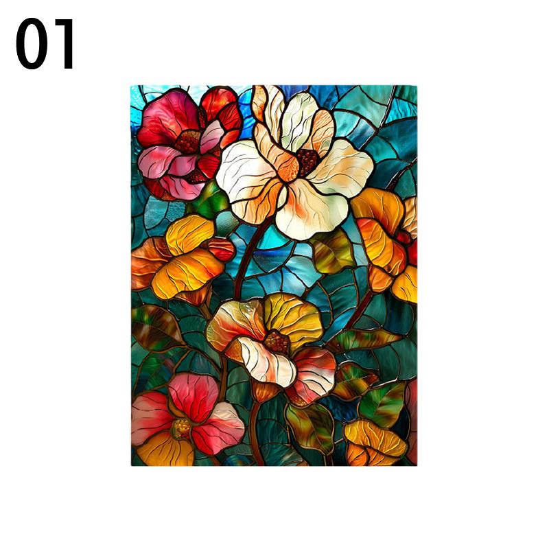 Colorful Stained Glass Film Self-adhesive Frosted Opaque Window Film Toilet Hotel Club Art Decoration Privacy Window Films