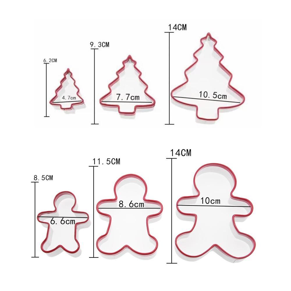 Set(3pcs) Creative Stainless Steel Gingerbread Man Christmas Biscuit Mold Fruit Cutting Mold Kitchen Baking Tool