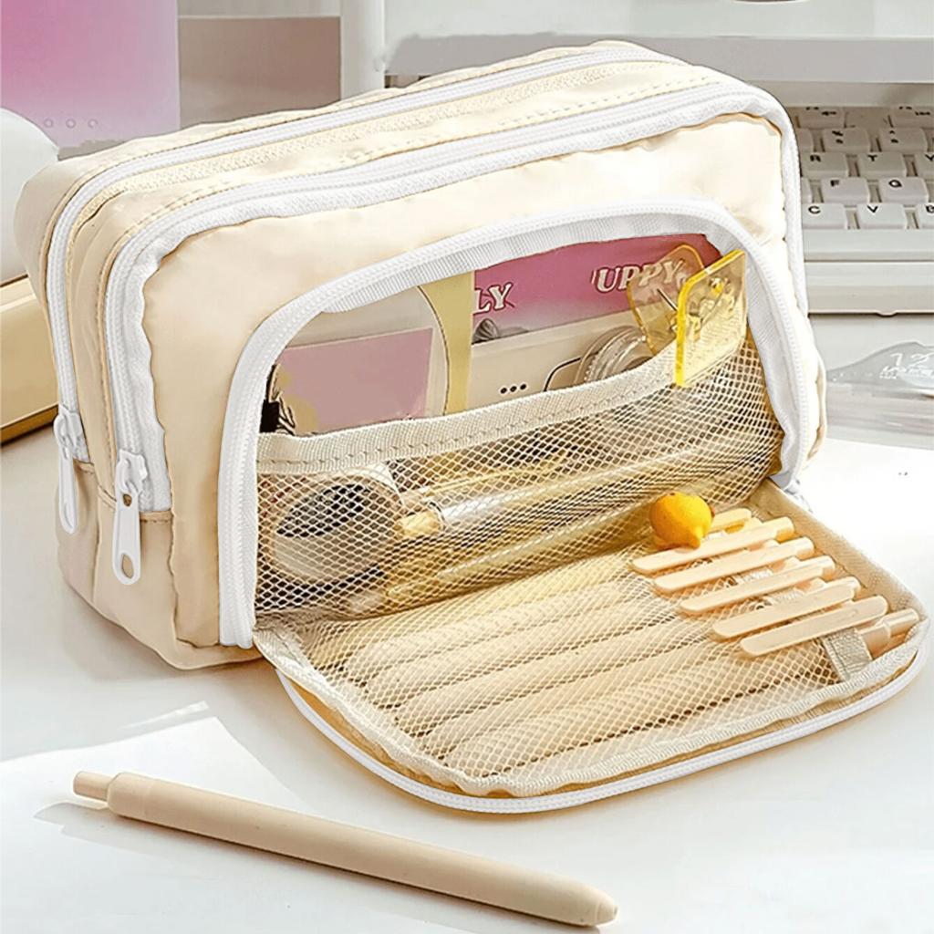 Kawaii Pencil Case Large Capacity Aesthetic Pen Bag Holder Bag Children Pen Case School Office Supplies Korean Stationery