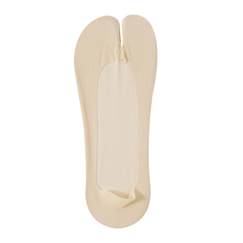 1/3 Pairs Women's Toe Splitting Invisible Boat Socks Ice Silk Non-Slip Low Cut Thin Breathable Sweat Absorbing Socks