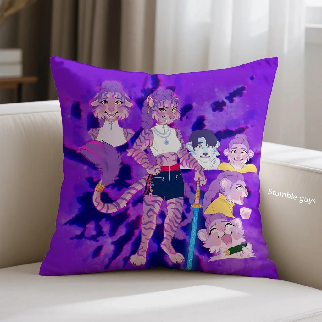 Kpop Anime Demon Hunters Cushion Cover Sofa Pillowcase Living Room