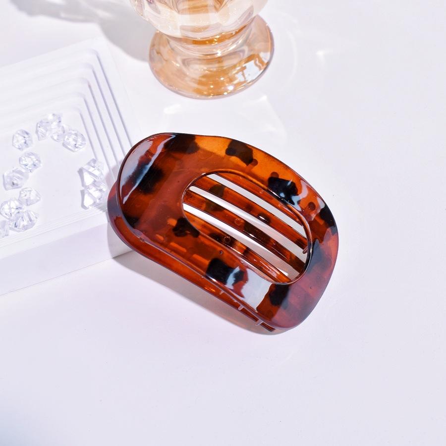 Elegant Arc Hair Clip Women Round Flat Ponytail Holder Hairclaw Chic Leopard Hair Clip Print Dot HairAccessories HairPins