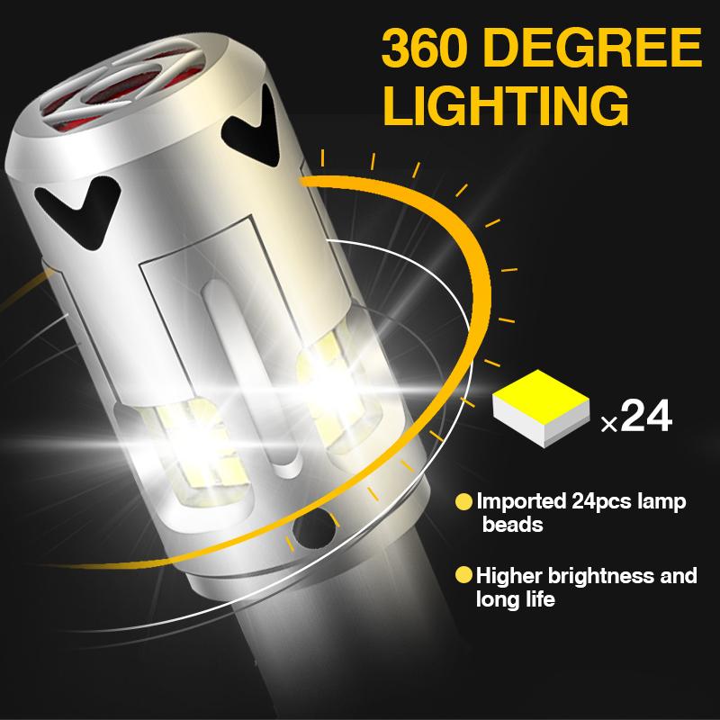 2pcs 2835 24-smd 1156 Bulbs P21W BA15S White LED Car Backup Reverse Lights For BMW 3-Series E46 E90 F30 F80 E34 E46 F34 E91 F31