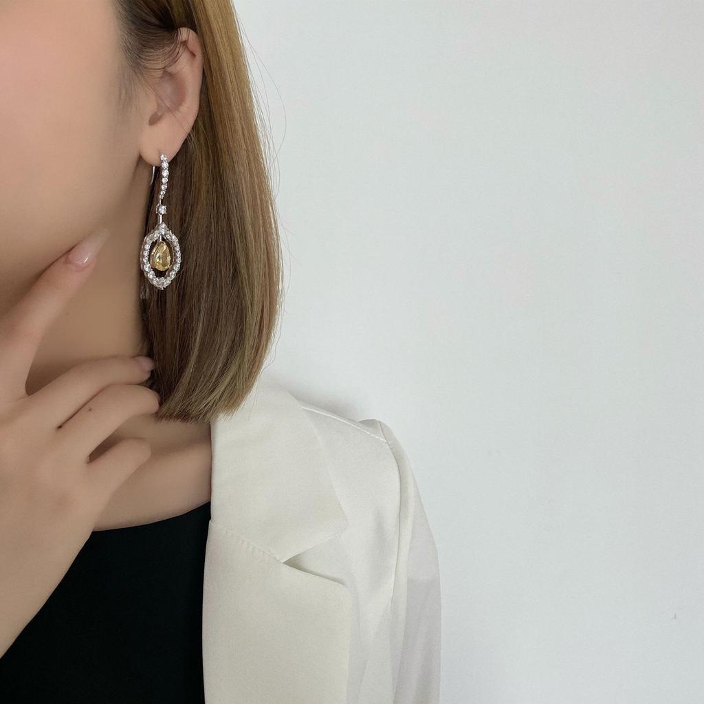 Tancise 925 Sterling Silber Zirkon Ohrringe Tropfen Ohrringe für Frauen Hochzeit Party Geschenke