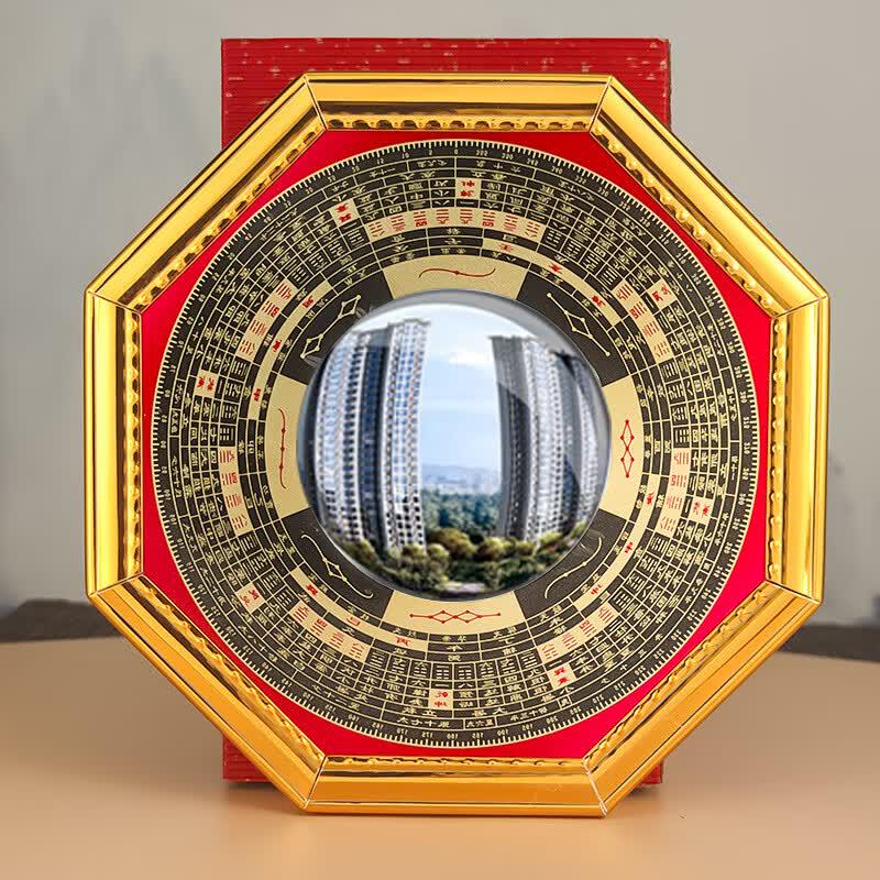 Feng Shui Legierung Goldrand Bagua Konvexer Spiegel