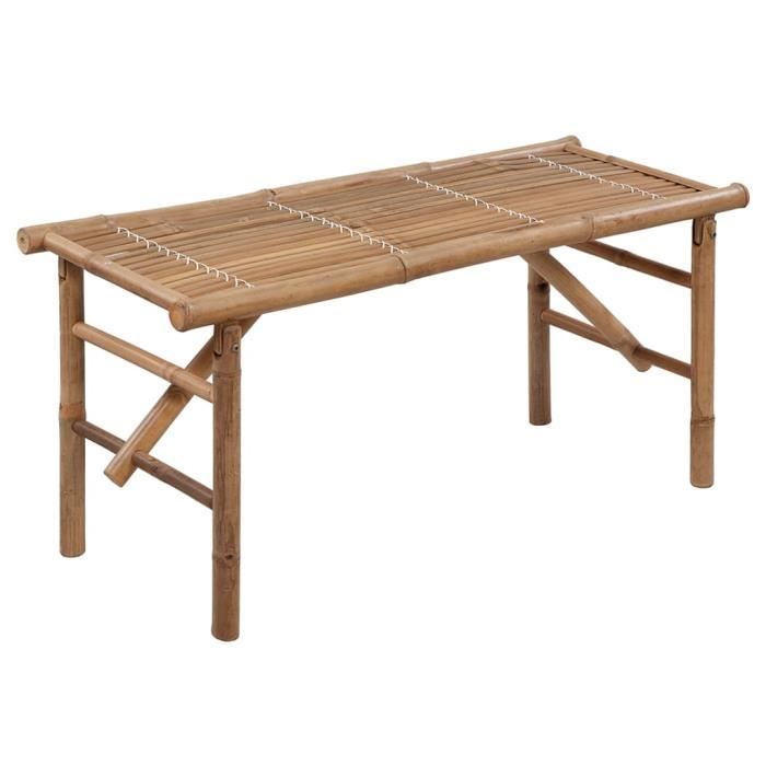 Banc de jardin - vidaXL - Pliable - 118 cm - Coussin taupe - Bois massif