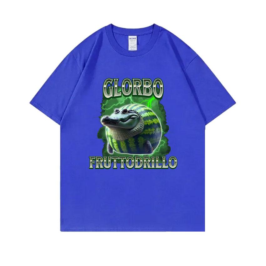 Italian Brainrot Glorbo Fruttodrillo T Shirts Watermelon Crocodile Funny Meme T-shirt Summer Men Women Fashion Oversized Tops