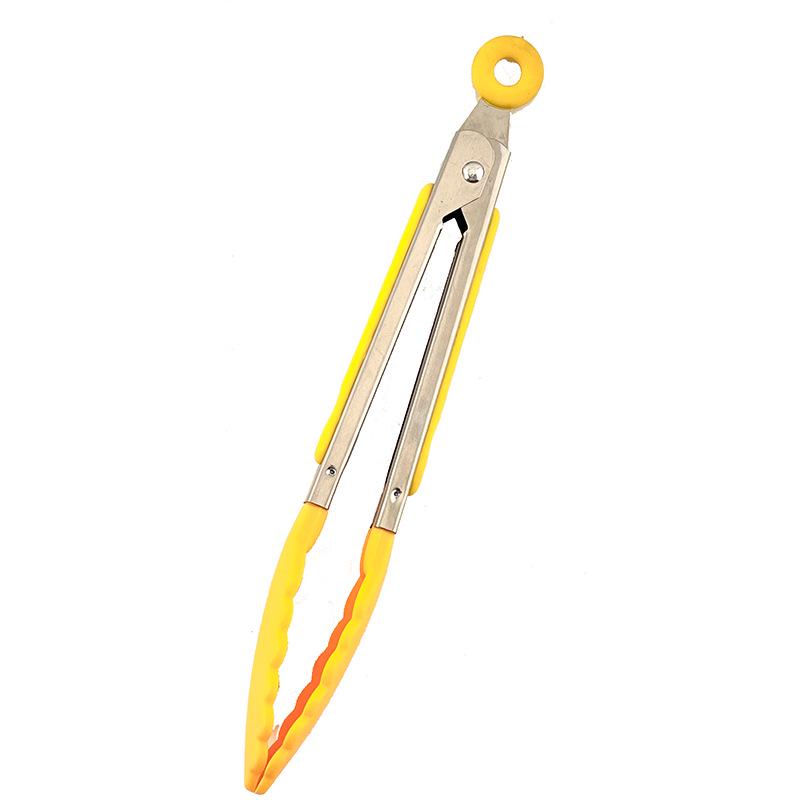7 Multi-Color Nylon Mini Food Tongs in Stock жёлтый