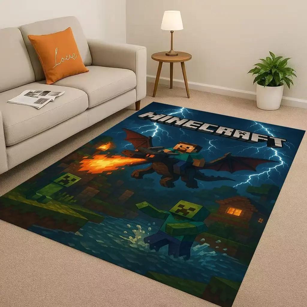 3D S-Sand B-box Cartoon Game Living Room Non-Slip Area Rug Soft Carpet for Bedroom Playroom Sofa,Easy Clean Home Decor Doormat