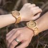 Lightweight bamboo wristwatch for and pair Japanese quartz KINGNOW couples, men's women's, watch, watch,
