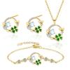 Elated Necklace Stud Earrings Set Women'S Valentine'S Day Gift Wreath Pendant Romantic Bracelet