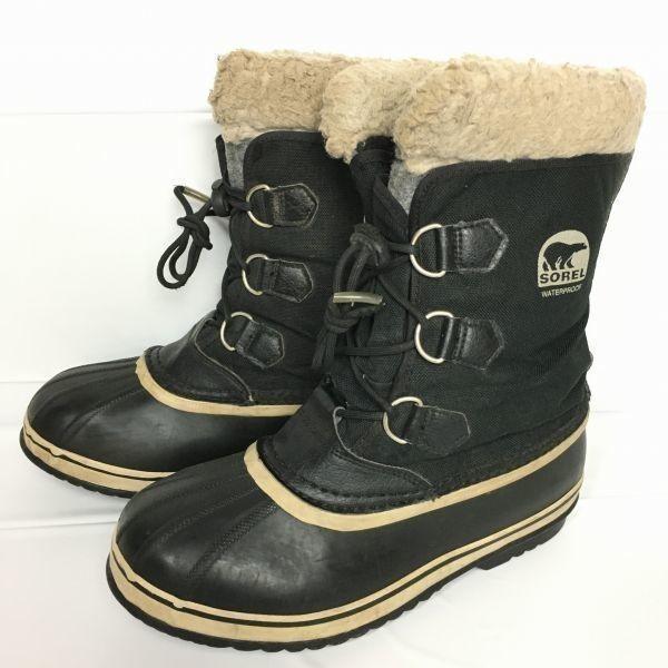

SOREL Snow Boots Liner Included Size 7 24.5-25.0-25.5 Black(USED)