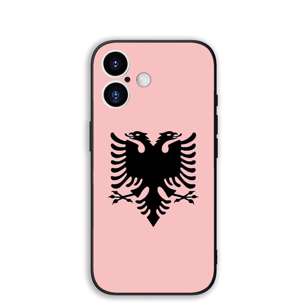 Hülle für Apple iPhone 16 15 14 11 Pro Max 6 7 8 Plus + SE2 SE3 SE 2022 2020 8+ Handyhülle Wallpaper Albanien Albaner Flagge